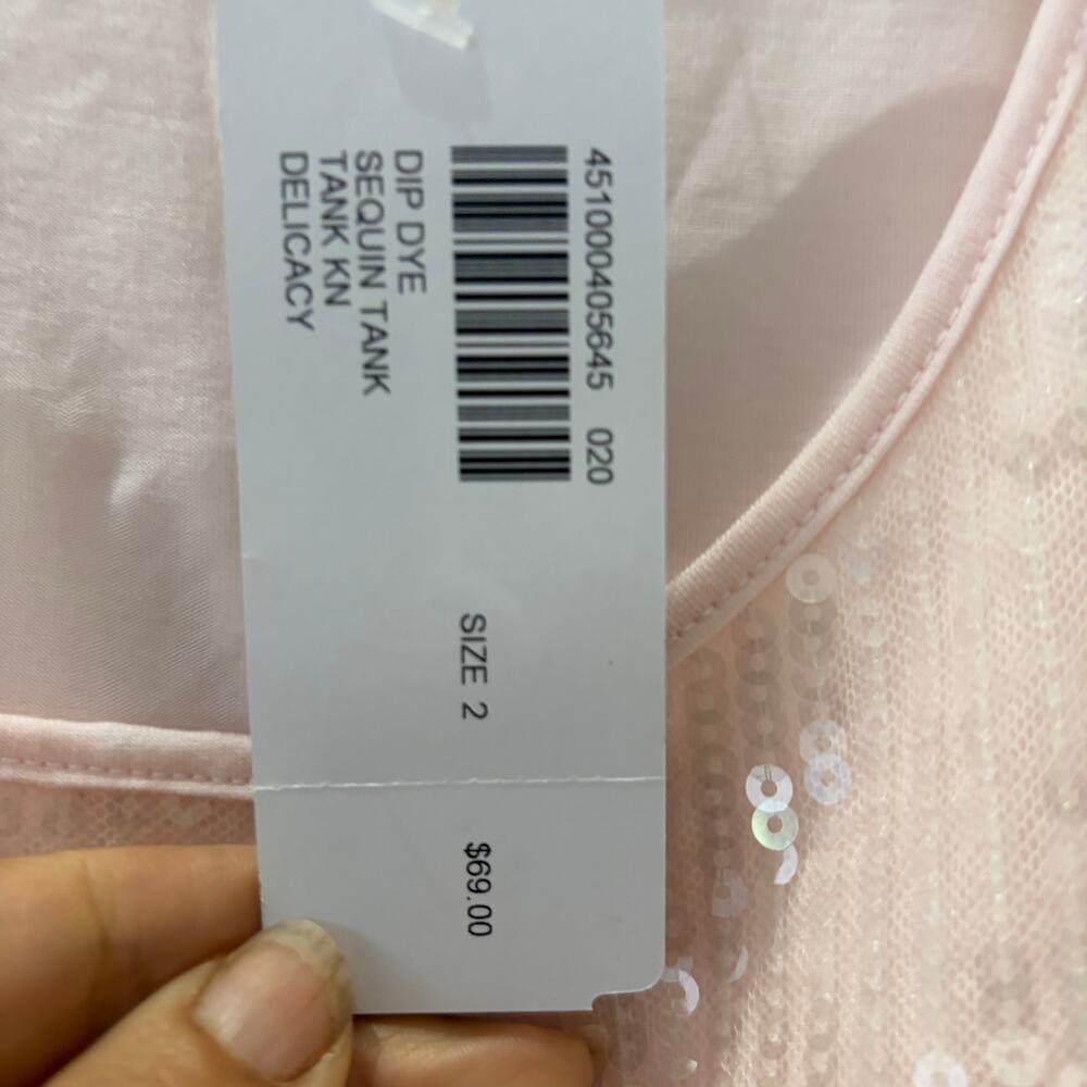 Chico's Ombre Pink Sequin Tank Top Size 2 Medium NWT - Picture 5 of 9
